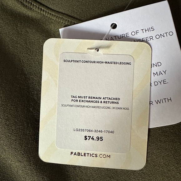 NWT π Fabletics Khloe Kardashian Sculptknit Contour Legging Green Moss - Picture 4 of 9